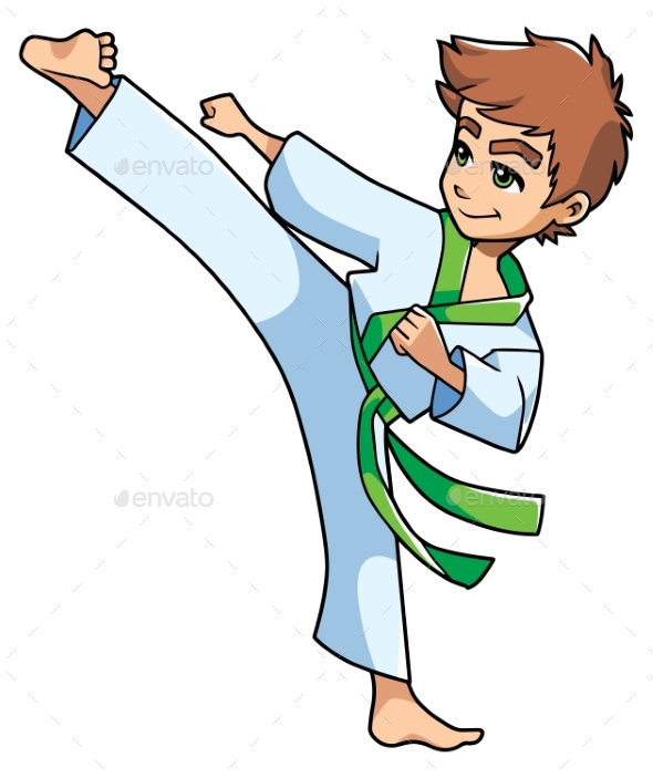 Karate Kick Boy - Sports/Activity Conceptual