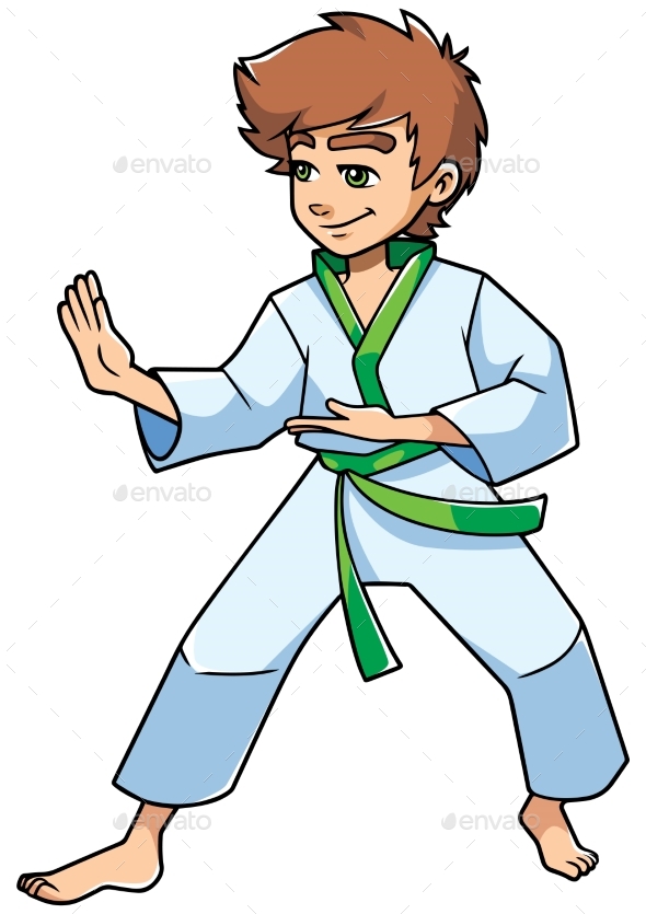 Karate Stance Boy - Sports/Activity Conceptual