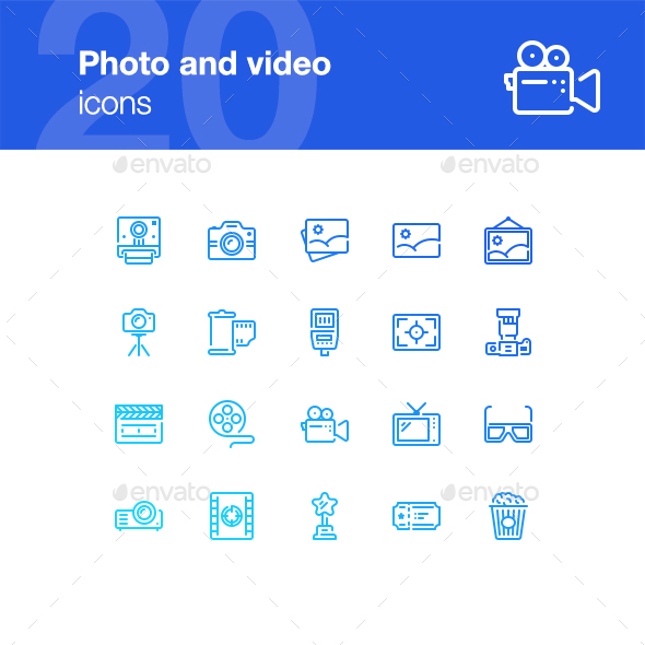 20 Photo and Video Icons - Technology Icons