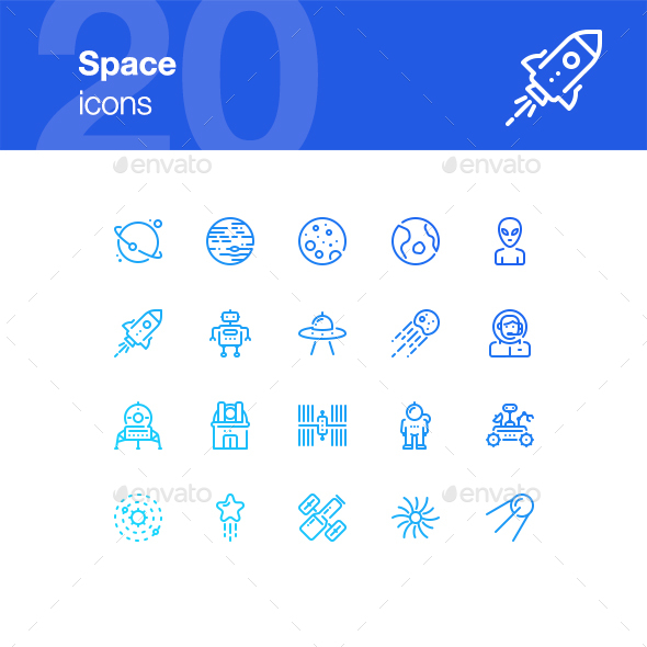 20 Space Icons - Technology Icons