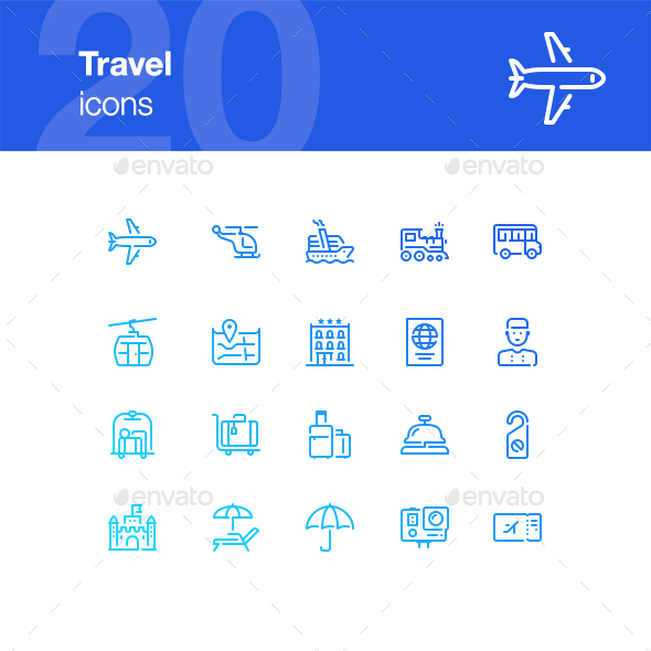 20 Travel Icons - Miscellaneous Icons