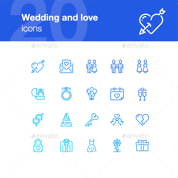 20 Wedding and Love Icons - Miscellaneous Characters