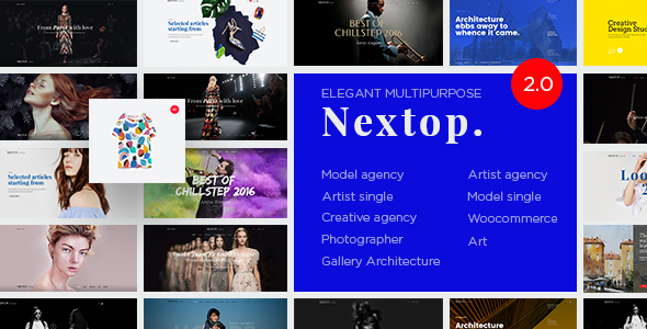 Nextop WordPress theme - Model Artist Talent Agency - Photographer - Gallery - Creative Elegant - Creative WordPress