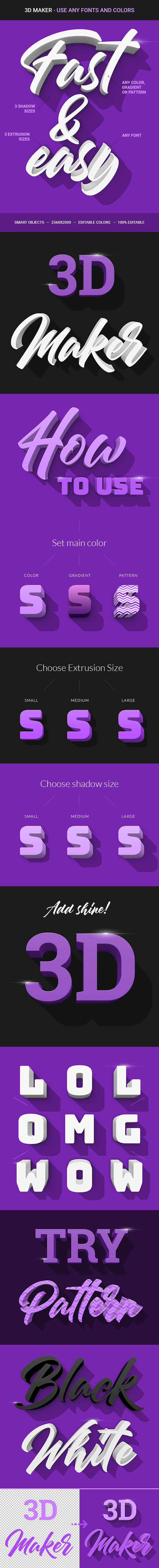 3D Maker - Text Effects - Text Effects Actions