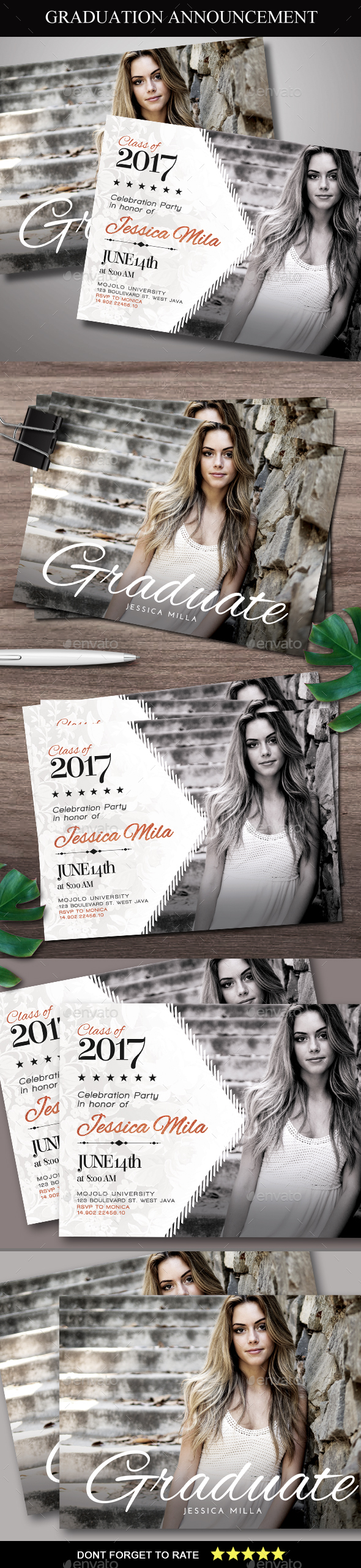 Graduation Announcement Card - Cards & Invites Print Templates