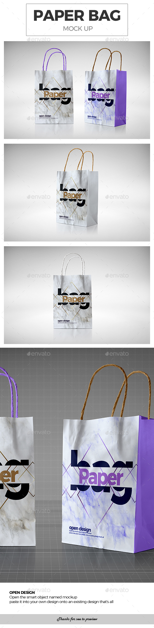 Paper Bag Mockup - Packaging Product Mock-Ups