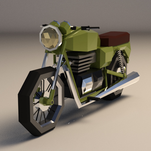 Low-Poly Cartoon Motorcycle - 3Docean 21634197