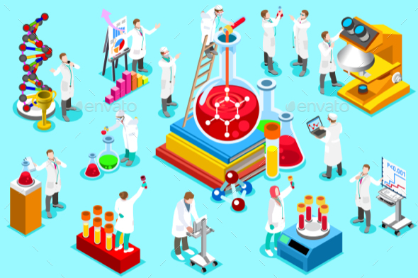 Laboratory Staff Isometric People Vector - Miscellaneous Conceptual