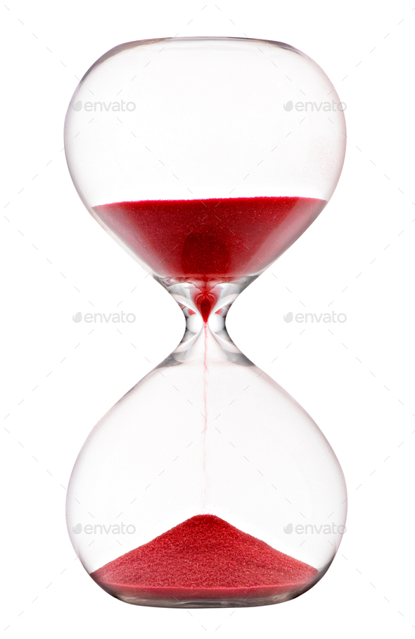 Sand running through an hourglass - Stock Photo - Images