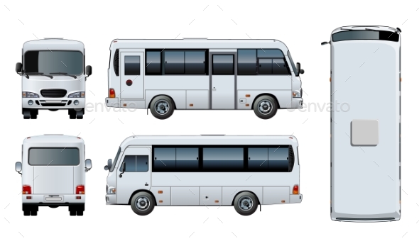 Vector Urban Passenger Mini-bus Mock-up - Man-made Objects Objects