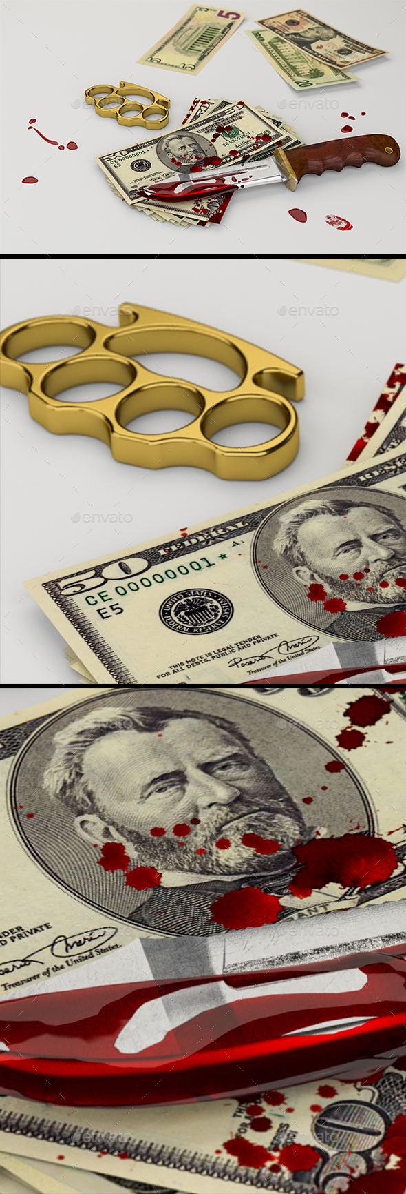 Blood and Money - Objects 3D Renders