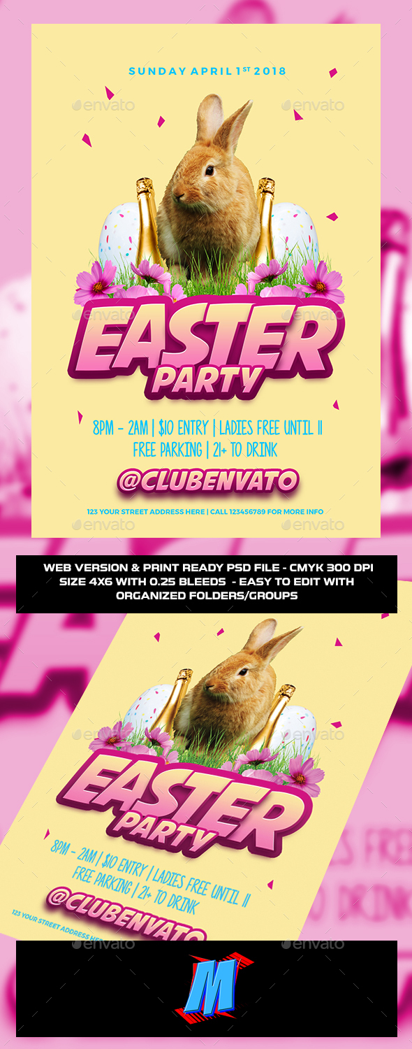 Easter Party Flyer Template - Clubs & Parties Events