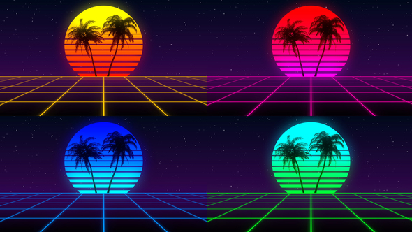 80s Retro Background Pack (Pack of 4)