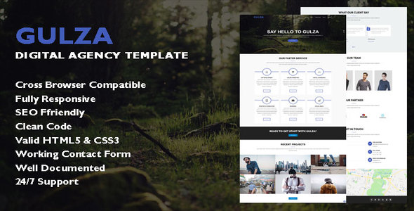 Excellent Gulza - Digital Agency One Page Template