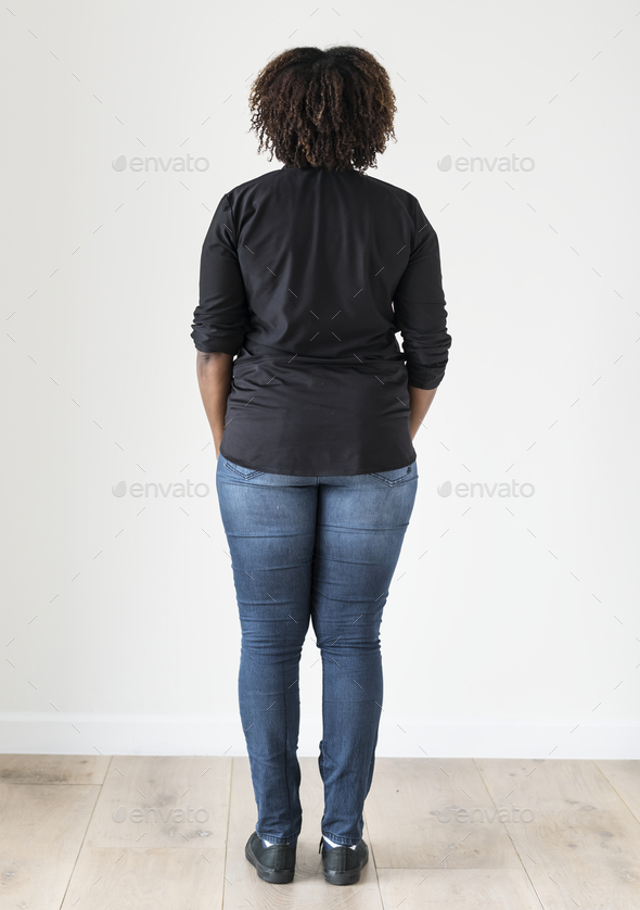 Portrait of black woman full body - Stock Photo - Images