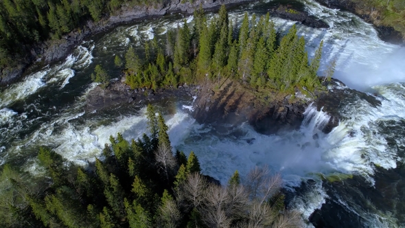 Ristafallet Waterfall in the Western Part of Jamtland alt
