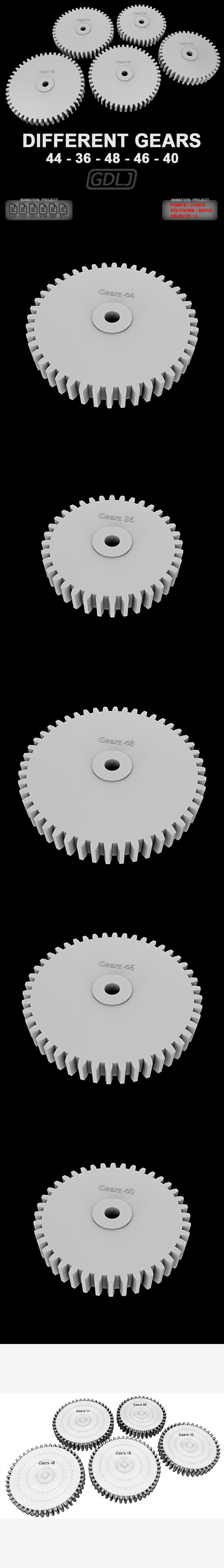 5 Different gears - 3Docean 21639337