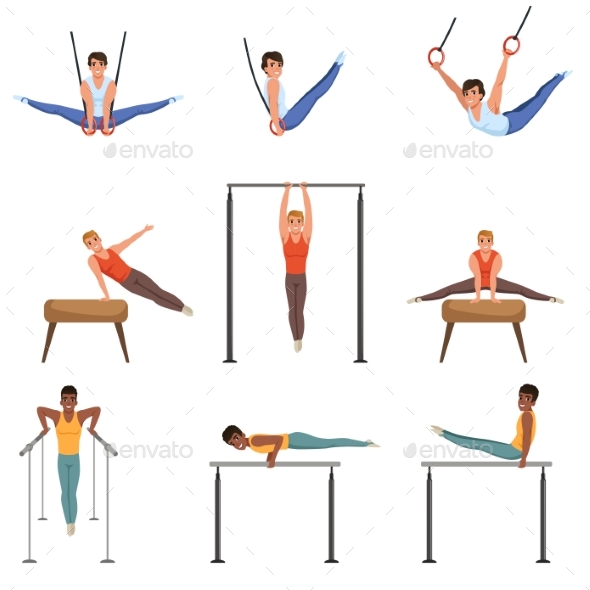 Young Guys Training on Various Gymnastics - Sports/Activity Conceptual