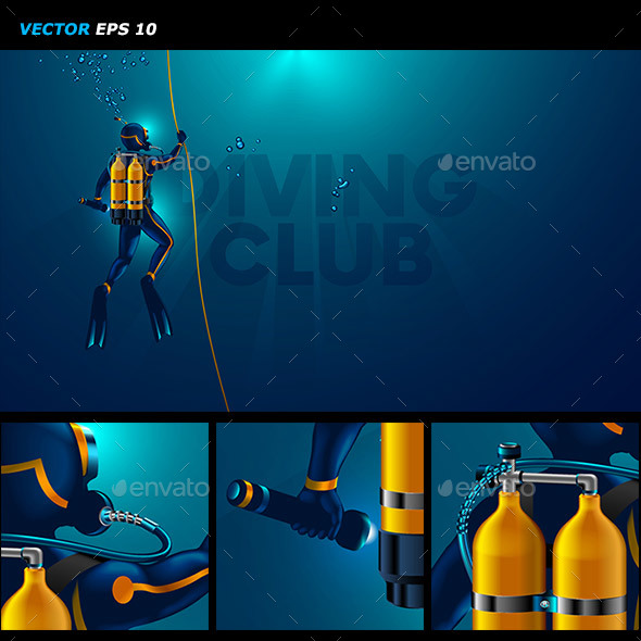 One Scuba Diver Underwater - Landscapes Nature