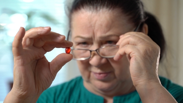 of a Senior Woman with Red Pill alt