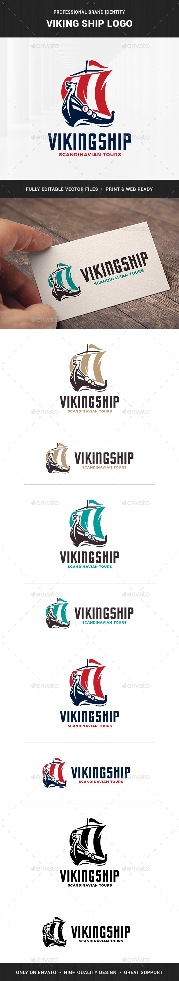 Viking Ship Logo Template - Objects Logo Templates