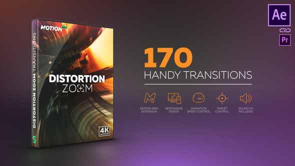 Distortion Zoom Transitions for After effects - Free download