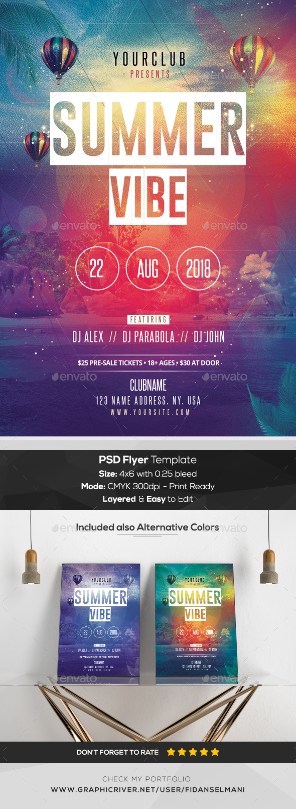 Summer Vibe - PSD Flyer - Events Flyers