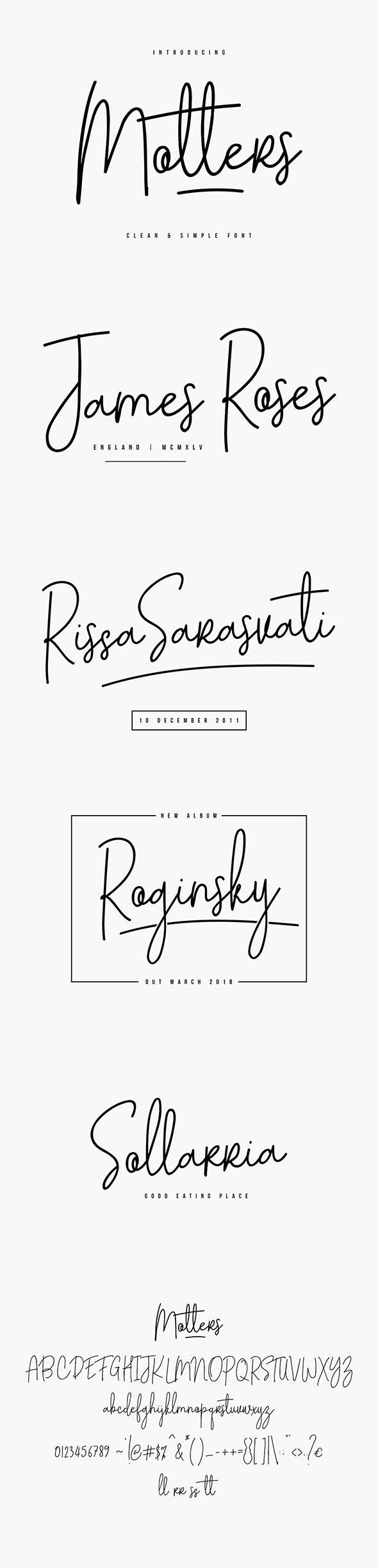 Motters Typeface - Hand-writing Script