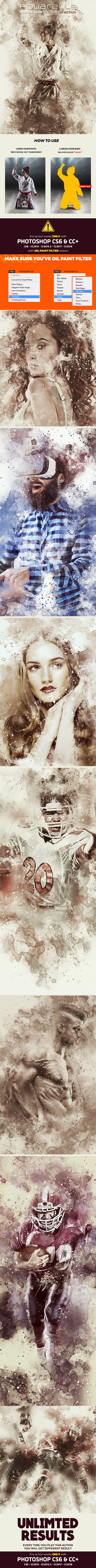 Aquarelle Watercolor Photoshop Action - Photo Effects Actions