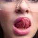 Face of a Sexy Woman in Construction Glasses . the Girl Lick Her Lips Erotically. - VideoHive Item for Sale