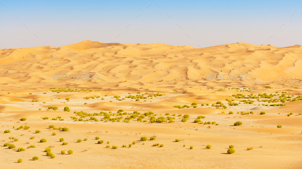 Wadi and Dunes in the Empty Quarter - Stock Photo - Images