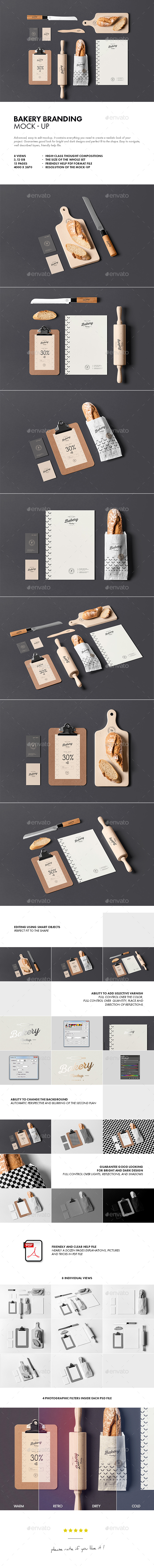 Bakery Branding Mock-up - Stationery Print