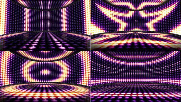 4 Lights Bulb Disco Dance Room Background, Loop, 4k alt