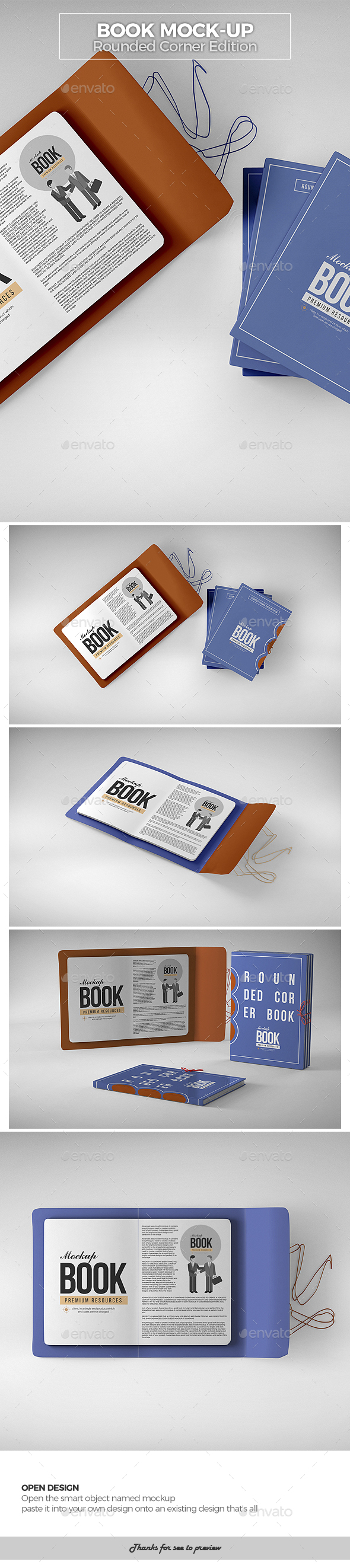 Book Mock-Up / Rounded Corner Edition - Books Print