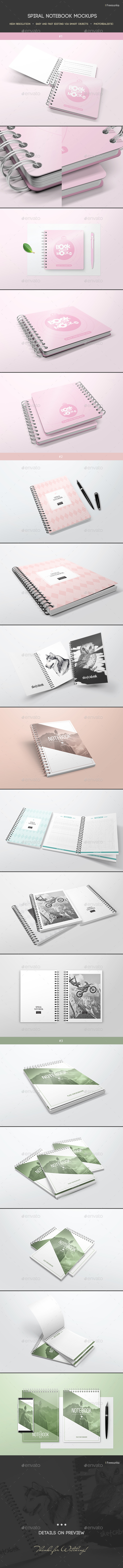 Spiral Notebook Mockups - Books Print