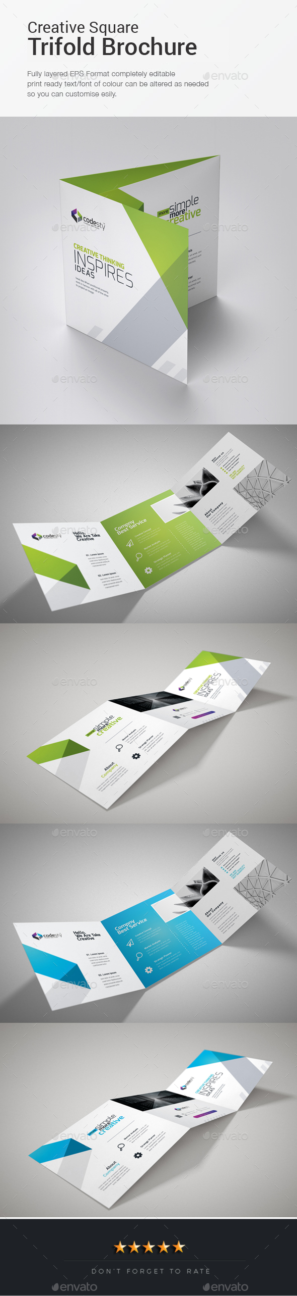 Corporate Square Trifold Brochure - Corporate Brochures
