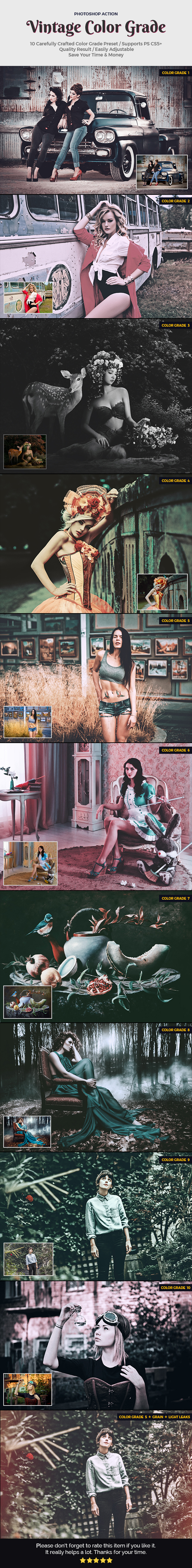 Vintage Color Grade - Photo Effects Actions