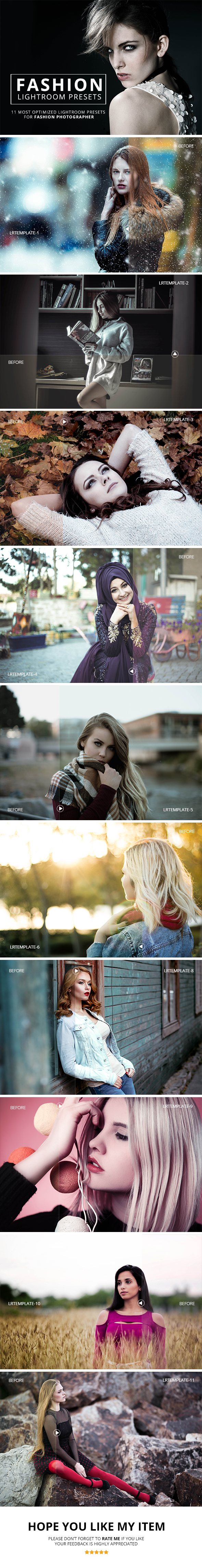 11 Fashion Lightroom Presets - Lightroom Presets Add-ons