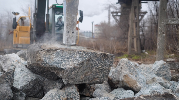 Drilling Machine in Open Cast Mining Quarry alt