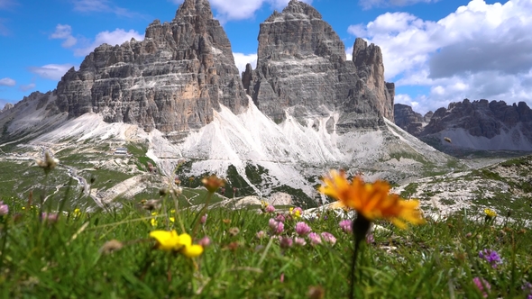 National Nature Park Tre Cime In the Dolomites Alps. Beautiful Nature of Italy alt