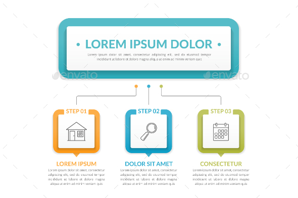 Infographic Template with Three Steps - Infographics