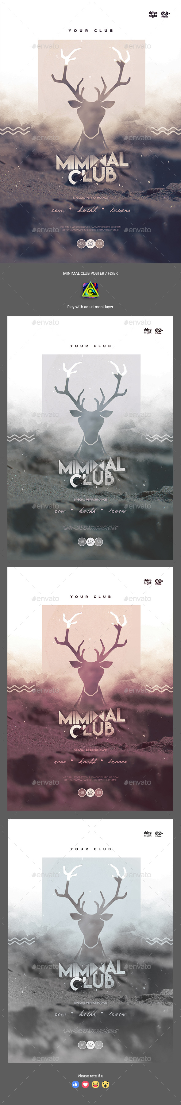 Minimal Club Poster / Flyer - Clubs & Parties Events