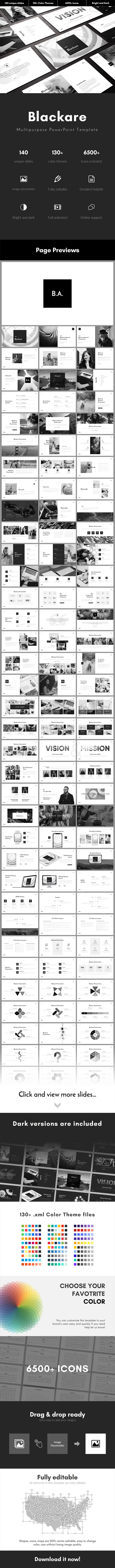 Blackare Multipurpose PowerPoint Template - Business PowerPoint Templates