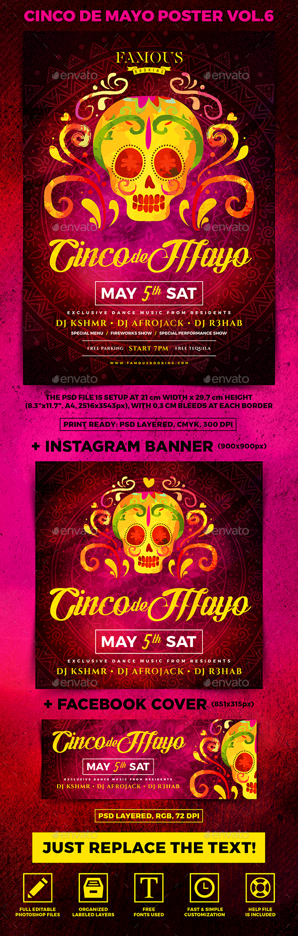 Cinco de Mayo Party Poster vol.6 - Holidays Events