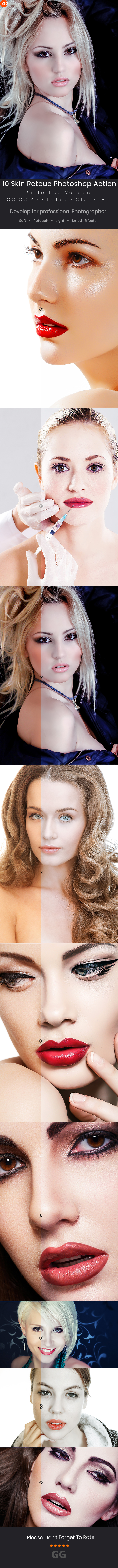 10 Skin Retouch Photoshop Action - Photo Effects Actions