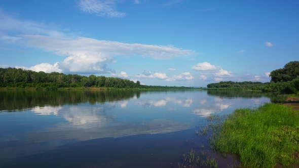 Calm River and Clouds, , alt