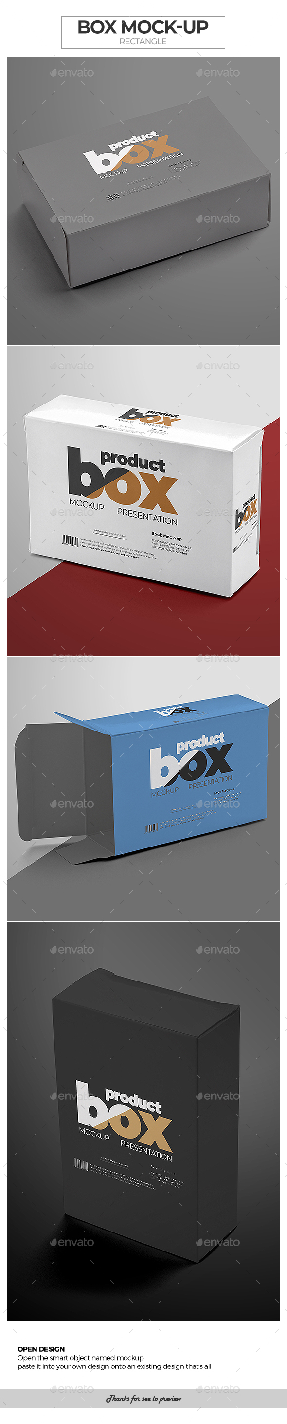 Box Mock-Up / Rectangle - Packaging Product Mock-Ups