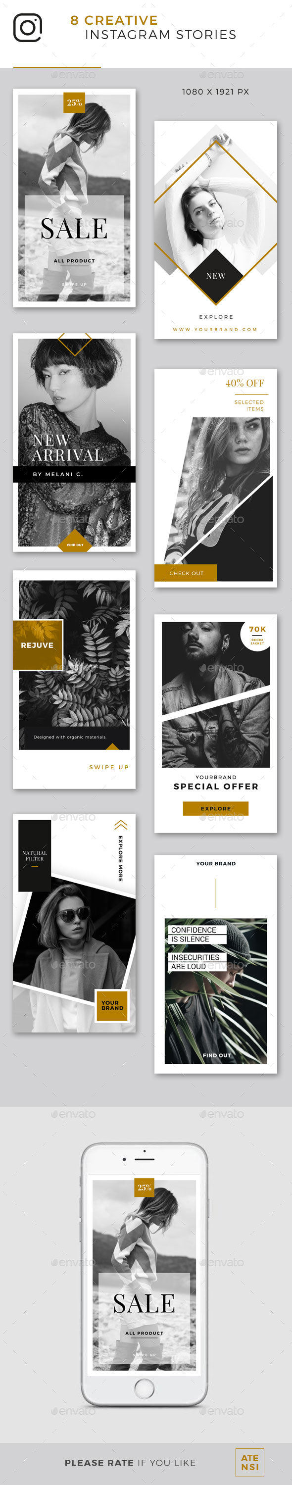 Creative Instagram Stories - Social Media Web Elements