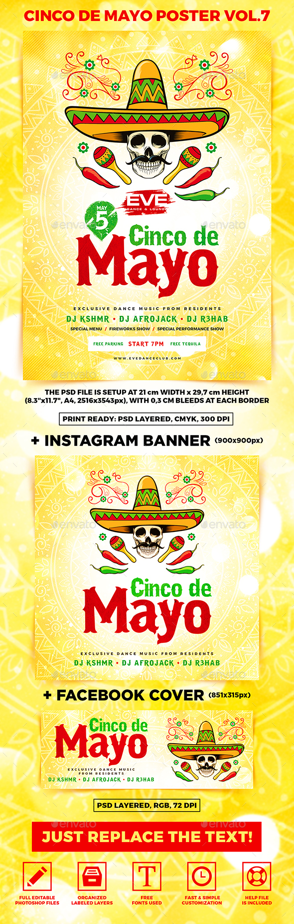 Cinco de Mayo Party Poster vol.7 - Holidays Events