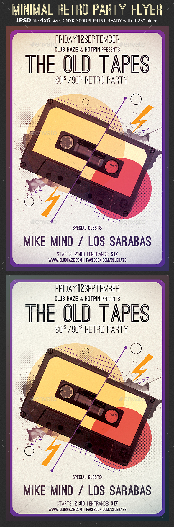 Minimal Retro Party Flyer Template - Clubs & Parties Events